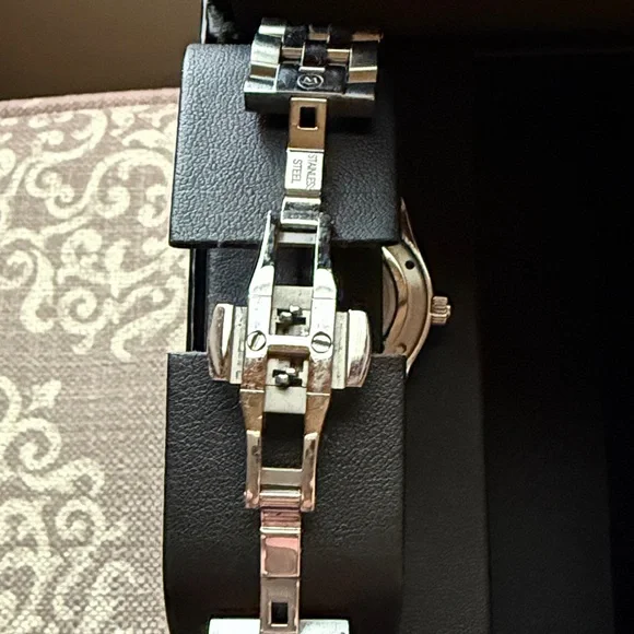 Movado Silver and Black Bracelet Watch - Picture 4 of 6